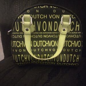 Von Dutch Black and Green Women's Bag